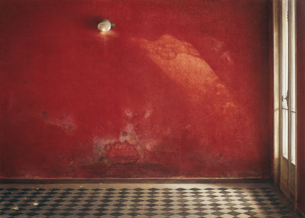 Interno rosso - tempera, cm 70x50, 2005