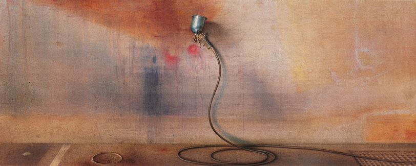 La pistola - tempera, cm 73x30, 1996