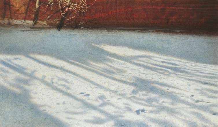 Il muro rosso - tempera, cm 58x34, 2004