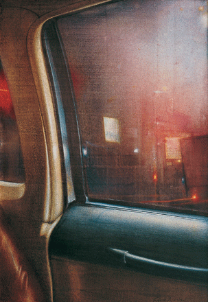 Interno d'auto - tempera, cm 35x50, 1997