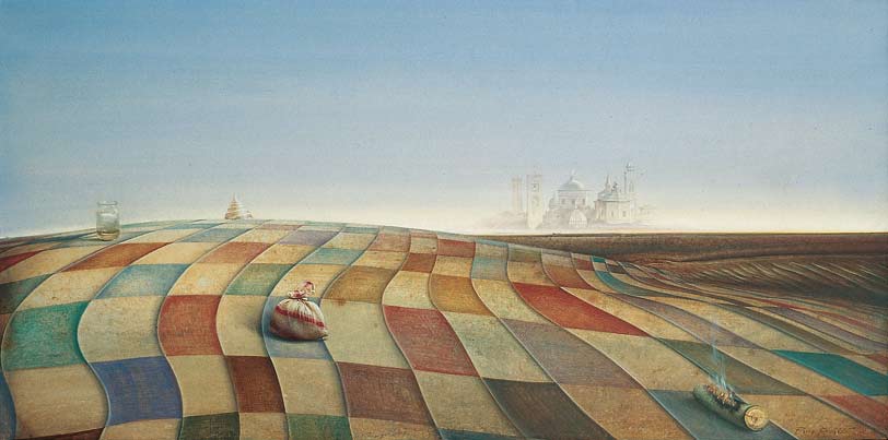 Bergamo fuoriporta - tempera, cm 100x50, 1994